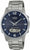 Casio Lineage Herrenuhr mit blauem Zifferblatt und silbernem Metallband, rundes Gehäuse