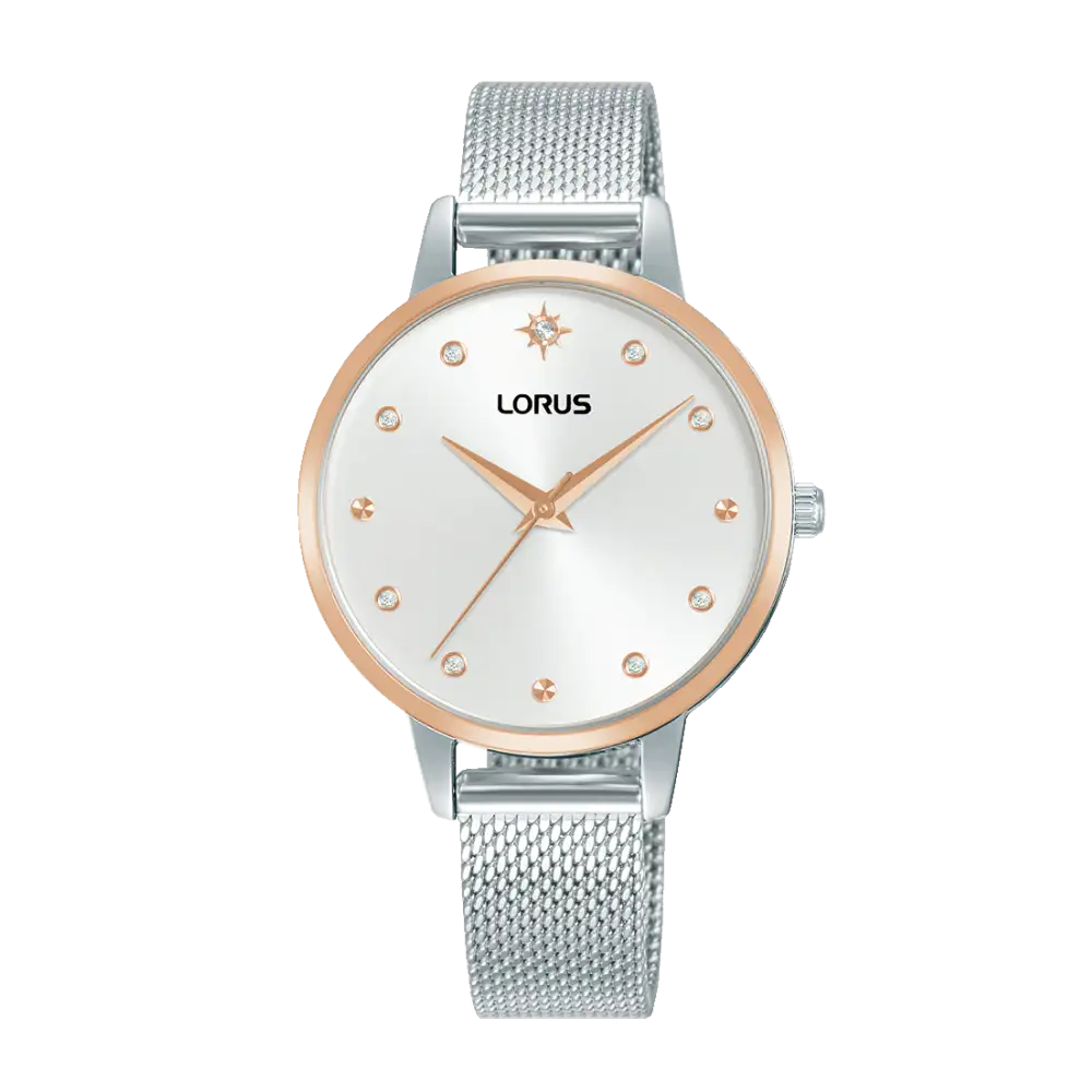 Lorus RG288XX9 Damenuhr Weiß • Mineralglas • Edelstahl-Mesharmband