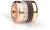 Edelstahl-Charm in Roségold mit dunklem Geflecht und vier Zirkonia