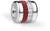 Edelstahl-Charm mit rotem geflochtenem Band und Strassbesatz im Ring