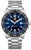 Herrenuhr mit blauem Zifferblatt, Leuchtindizes, Tauchlünette und Edelstahlarmband