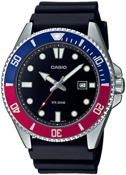 Casio Collection MDV-107-1A3VEF Herrenuhr • 20 bar Wasserdichtigkeit • Sportliches Taucher-Design
