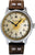 Messerschmitt Herrenuhr mit braunem Lederarmband und gelblichem Zifferblatt