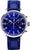 Herrenarmbanduhr von Messerschmitt mit blauem Zifferblatt, Chrono-Anzeige und blauem Lederarmband