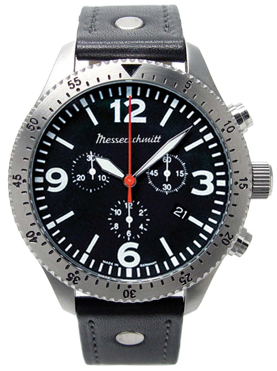 Messerschmitt ME 5031L Herren Uhr • Präzises Quarz Uhrwerk • Chronograph