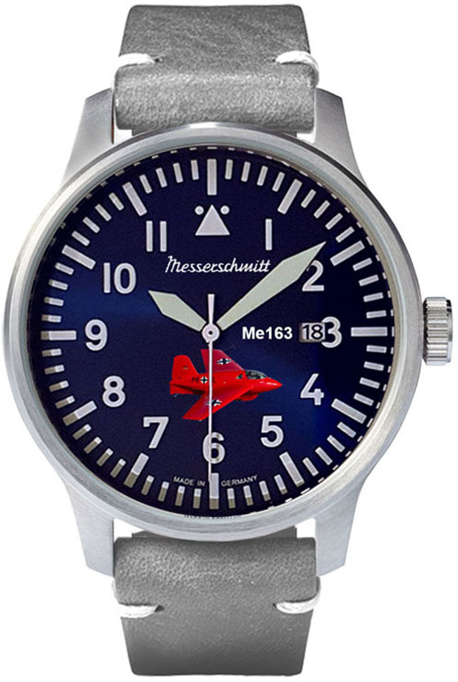 Messerschmitt Komet 163 ME163-80-1 Herren Uhr • Schweizer Quarzwerk • Mineralglas