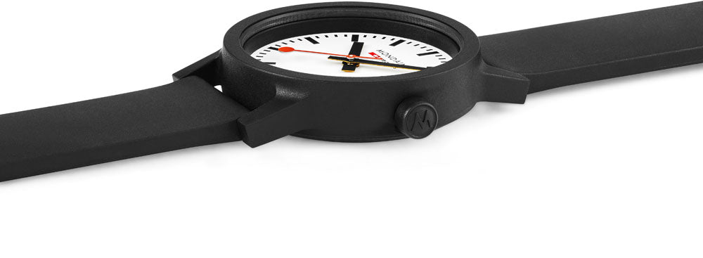 Mondaine Essence MS1.32110.RB Damen Uhr • Schweizer Design-Klassiker • Roter Sekundenzeiger