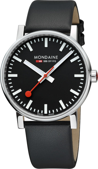 Mondaine evo2 MSE.43120.LB Herren Uhr • Schweizer Bahnhofsuhr Design • Saphirglas