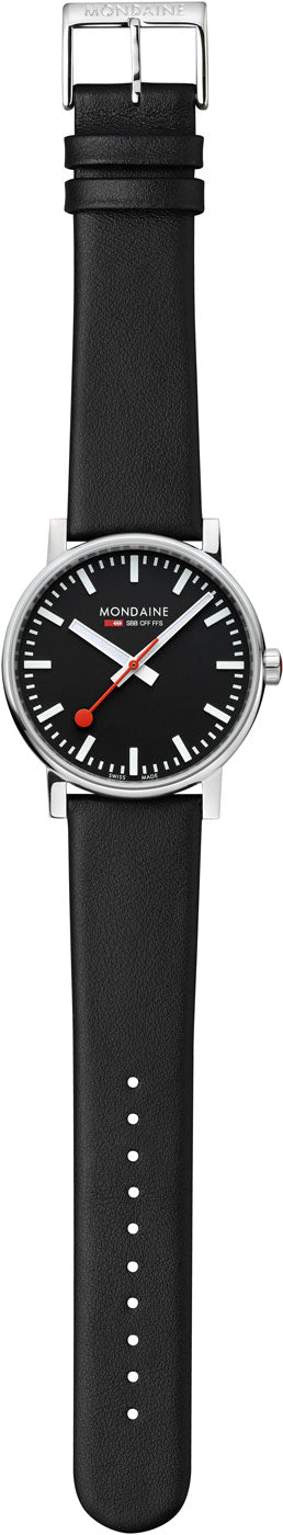 Mondaine evo2 MSE.43120.LB Herren Uhr • Schweizer Bahnhofsuhr Design • Saphirglas