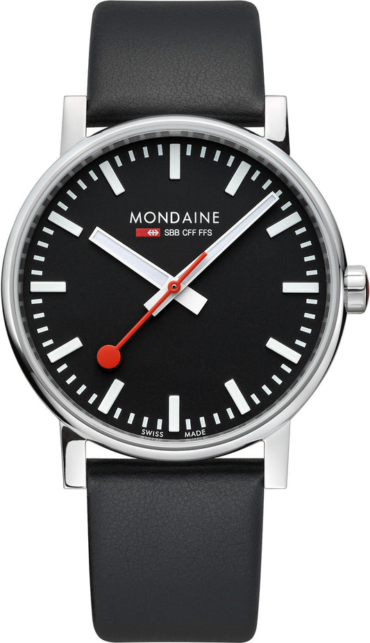Mondaine evo2 MSE.43120.LB Herren Uhr • Schweizer Bahnhofsuhr Design • Saphirglas