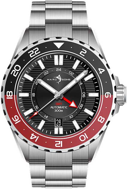 Marc & Sons  GMT II MSG-008-04 Herren Uhr • Automatikwerk • Saphirglas