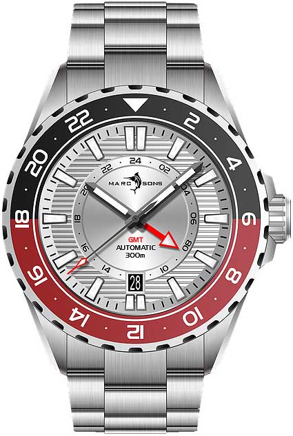 Marc & Sons GMT II MSG-008-08 Herren Uhr • Automatikwerk • Saphirglas