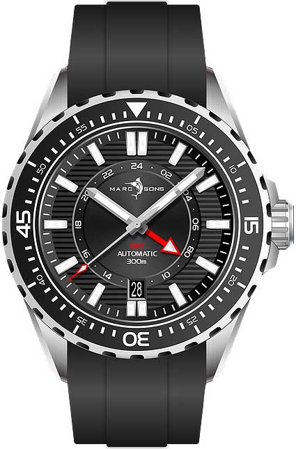 Marc & Sons  GMT II - D MSG-008-09 Herren Uhr • Automatikwerk • Saphirglas