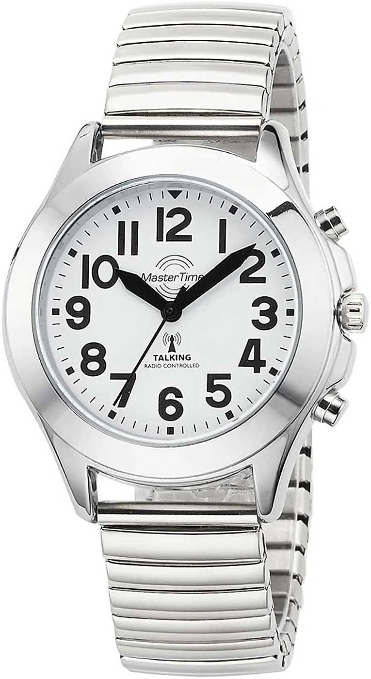 Master Time MTLA-10706-60M Damen Uhr • Funkuhr • Sprechende Zeitanzeige