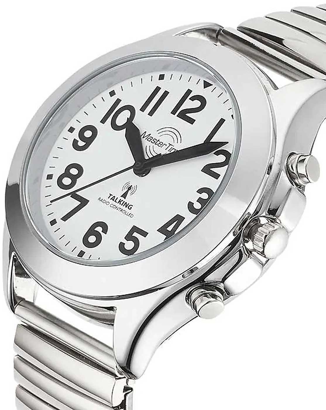 Master Time MTLA-10706-60M Damen Uhr • Funkuhr • Sprechende Zeitanzeige