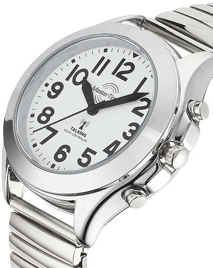 Master Time MTLA-10706-60M Damen Uhr • Funkuhr • Sprechende Zeitanzeige