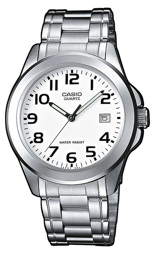 Casio MTP-1259PD-7BEG Herrenuhr • Edelstahl-Armband • Datumsanzeige