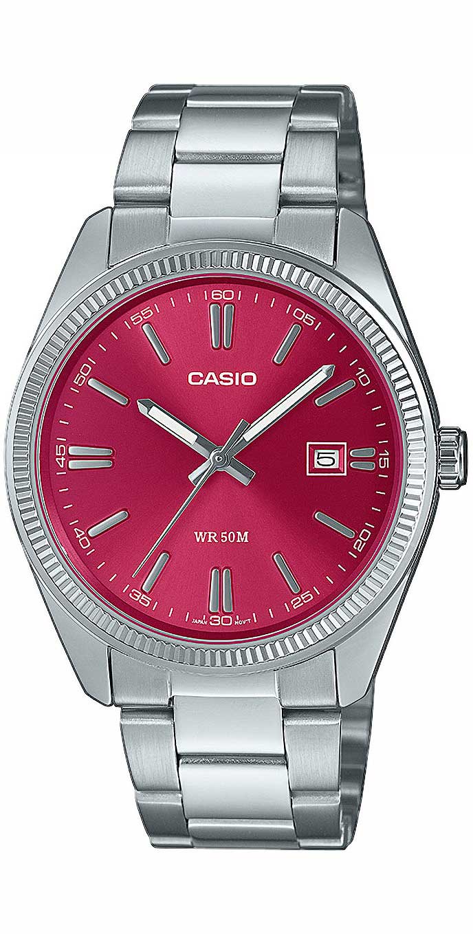 Casio Timeless Collection MTP-1302PD-4AVEF Herrenuhr • Rosa Zifferblatt • Edelstahl