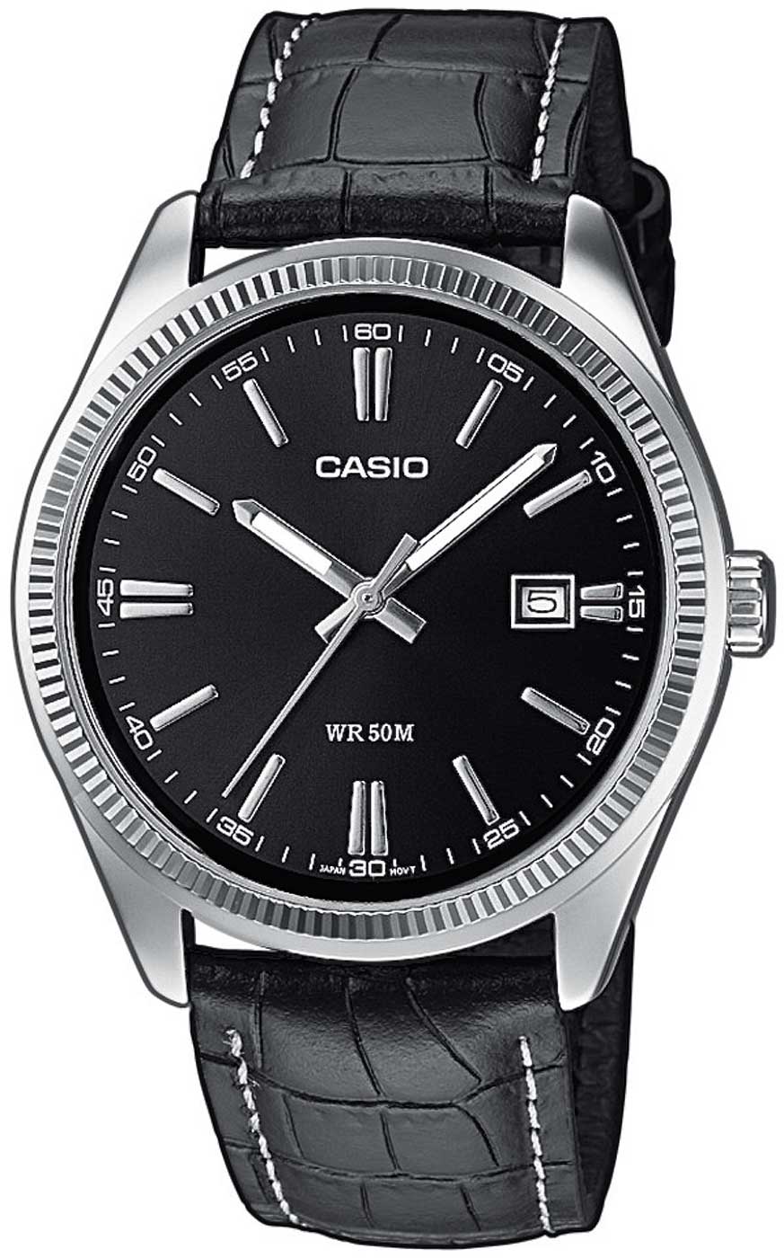Casio Timeless Collection MTP-1302PL-1AVEF Herrenuhr • Klassisches Design • Lederarmband