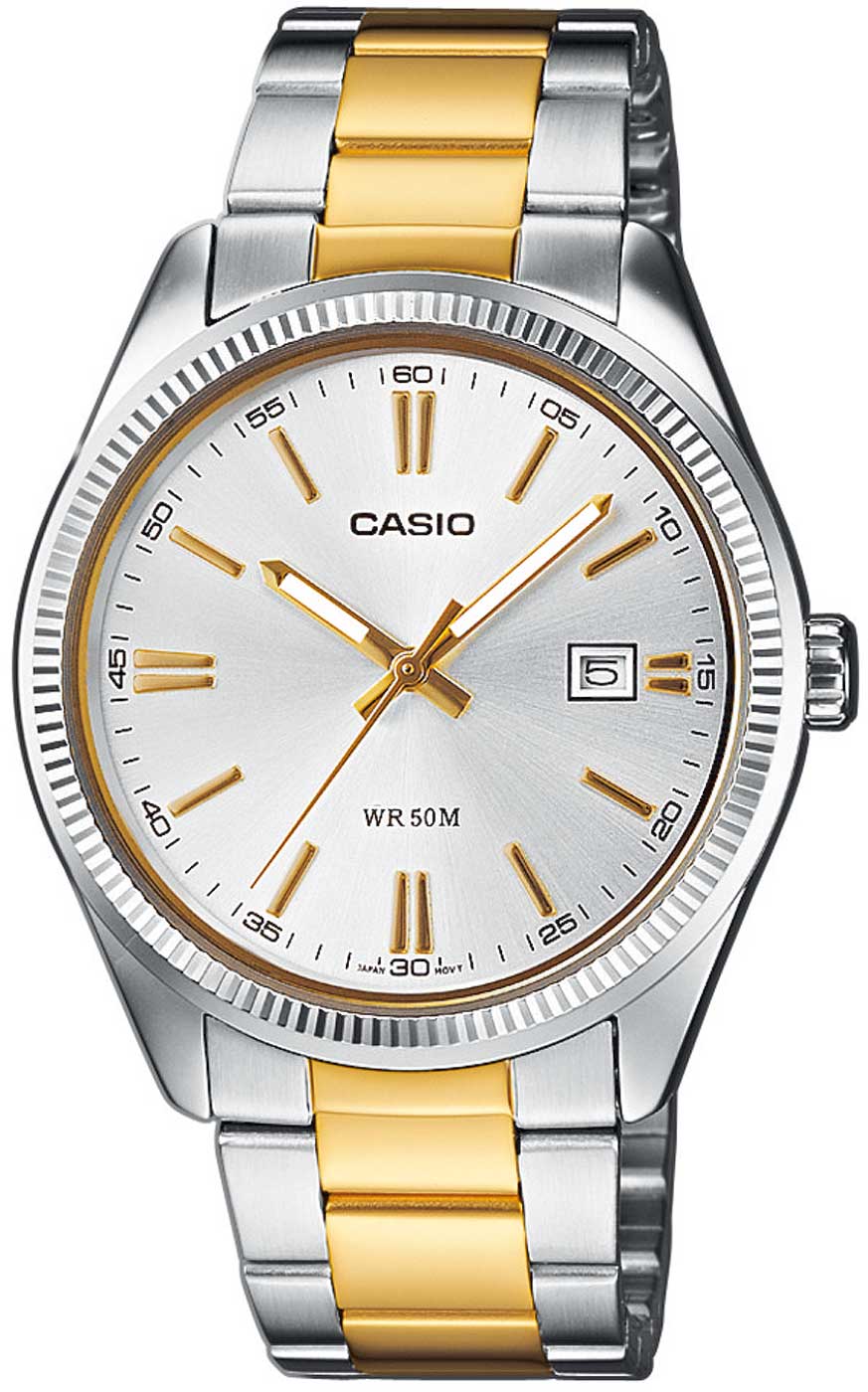Casio MTP-1302PSG-7AVEF Herrenuhr • Bicolor-Design • Mit Datumsanzeige