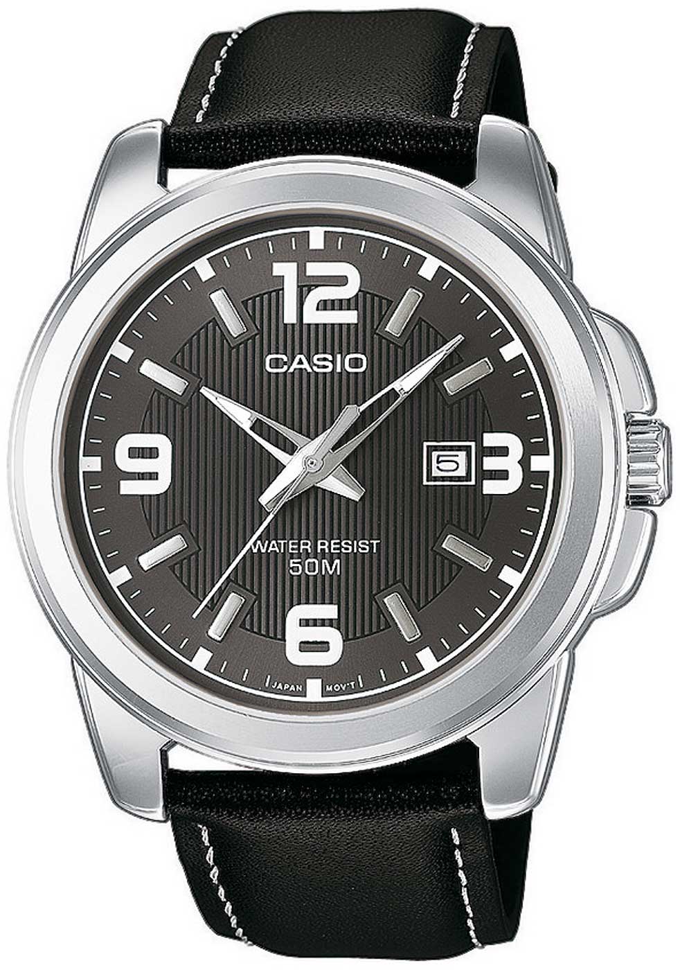 Casio MTP-1314PL-8AVEF Herrenuhr • Datumsanzeige • Lederarmband