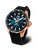 Vostok Europe Herrenuhr mit blauem Zifferblatt, roségoldener Lünette und schwarzem Band