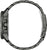Seitliche Ansicht einer dunklen Herrenarmbanduhr mit Metallgliedern und Drücker