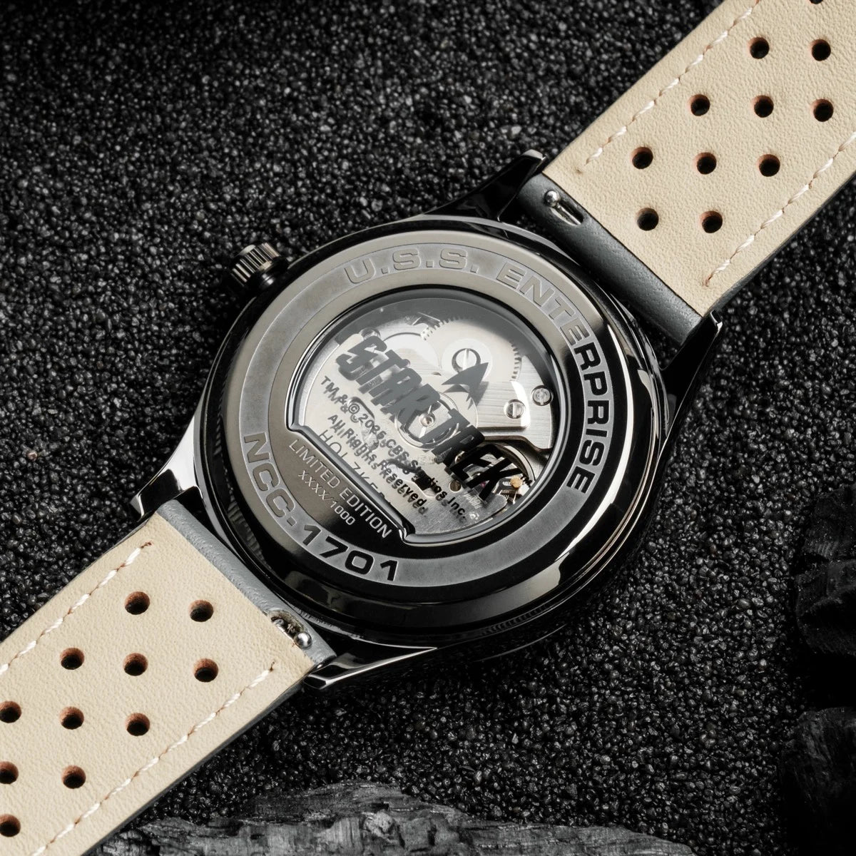 Holzkern NCC-1701 Herren Uhr • Automatikwerk • Echtes Jade-Zifferblatt