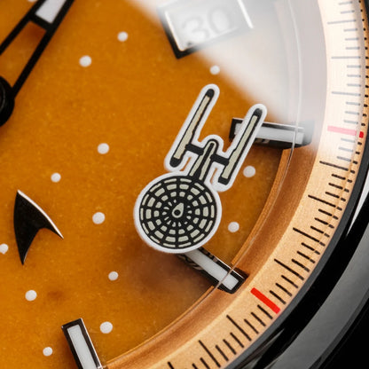 Holzkern NCC-1701 Herren Uhr • Automatikwerk • Echtes Jade-Zifferblatt