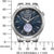 Herrenuhr mit blauem Zifferblatt und Open-Heart-Ansicht, Edelstahlgehäuse und Armreif