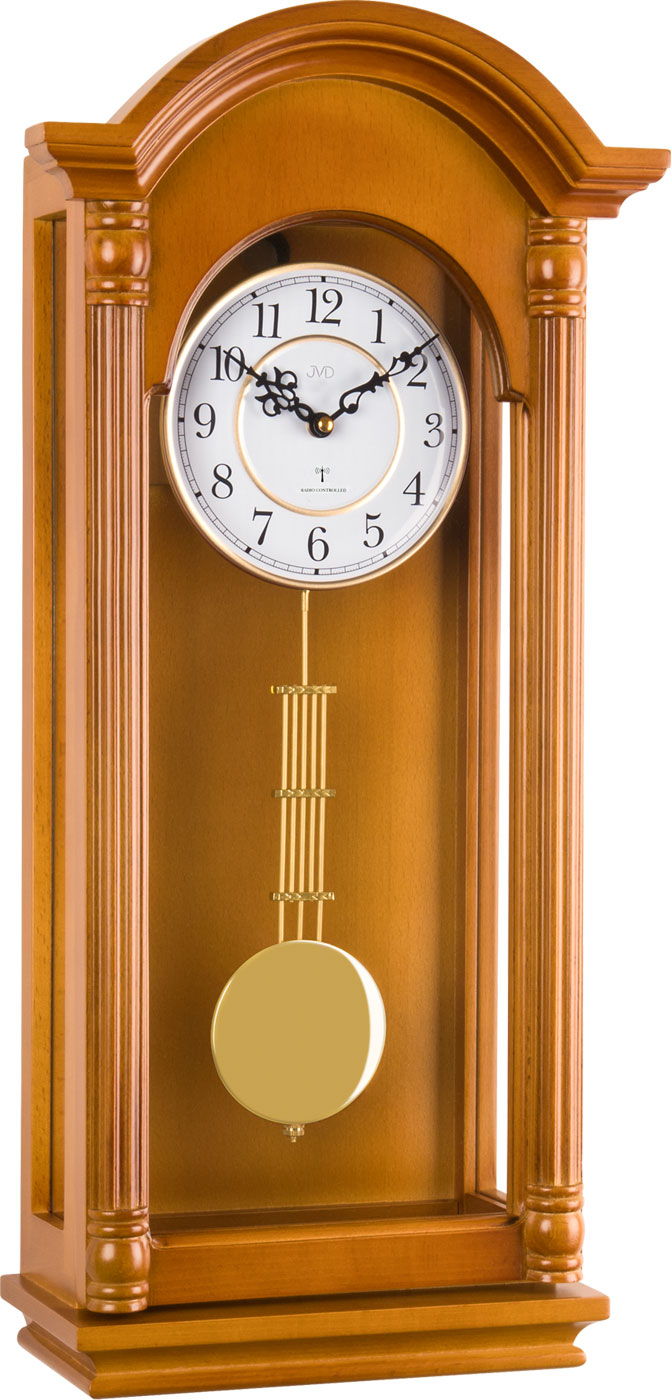 JVD Wanduhr 62,5x24x15 cm Holz • Funk-Uhrwerk • Westminster Melodie