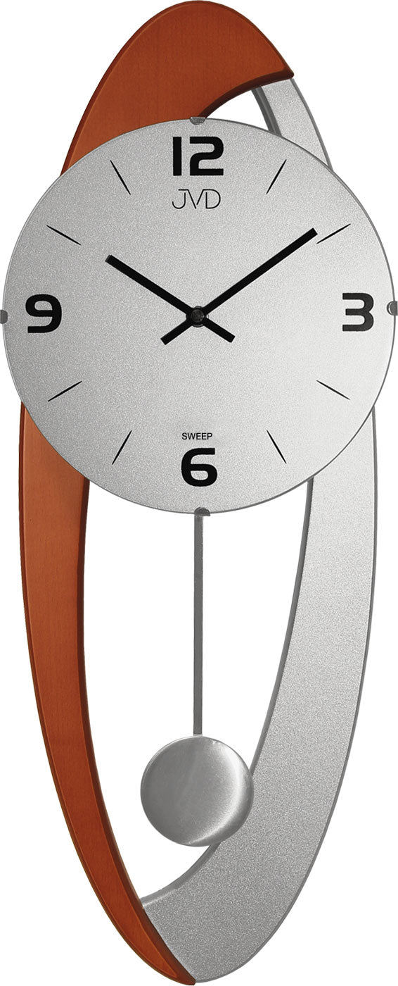 JVD Wanduhr 58x22x7 cm Kunststoff • Modernes Design • Mit Pendel