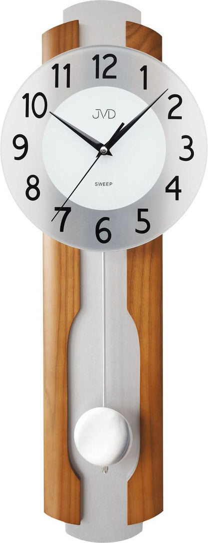 JVD Wanduhr 64x22x7 cm Holz • Geräuschloses Quarzwerk • Modernes Design