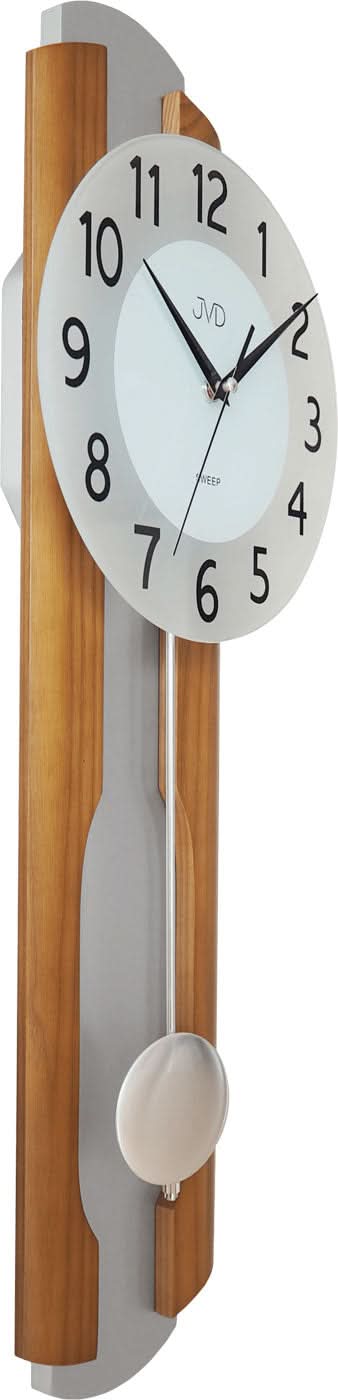 JVD Wanduhr 64x22x7 cm Holz • Geräuschloses Quarzwerk • Modernes Design