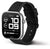 OPS!-Unisex-Smartwatch mit schwarzem Ziffernblatt und schwarzem Silikonarmband, 3/4-Ansicht