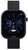 Damen-Smartwatch mit schwarzem Gehäuse, blauem Display und schwarzem Metallgeflecht-Armband