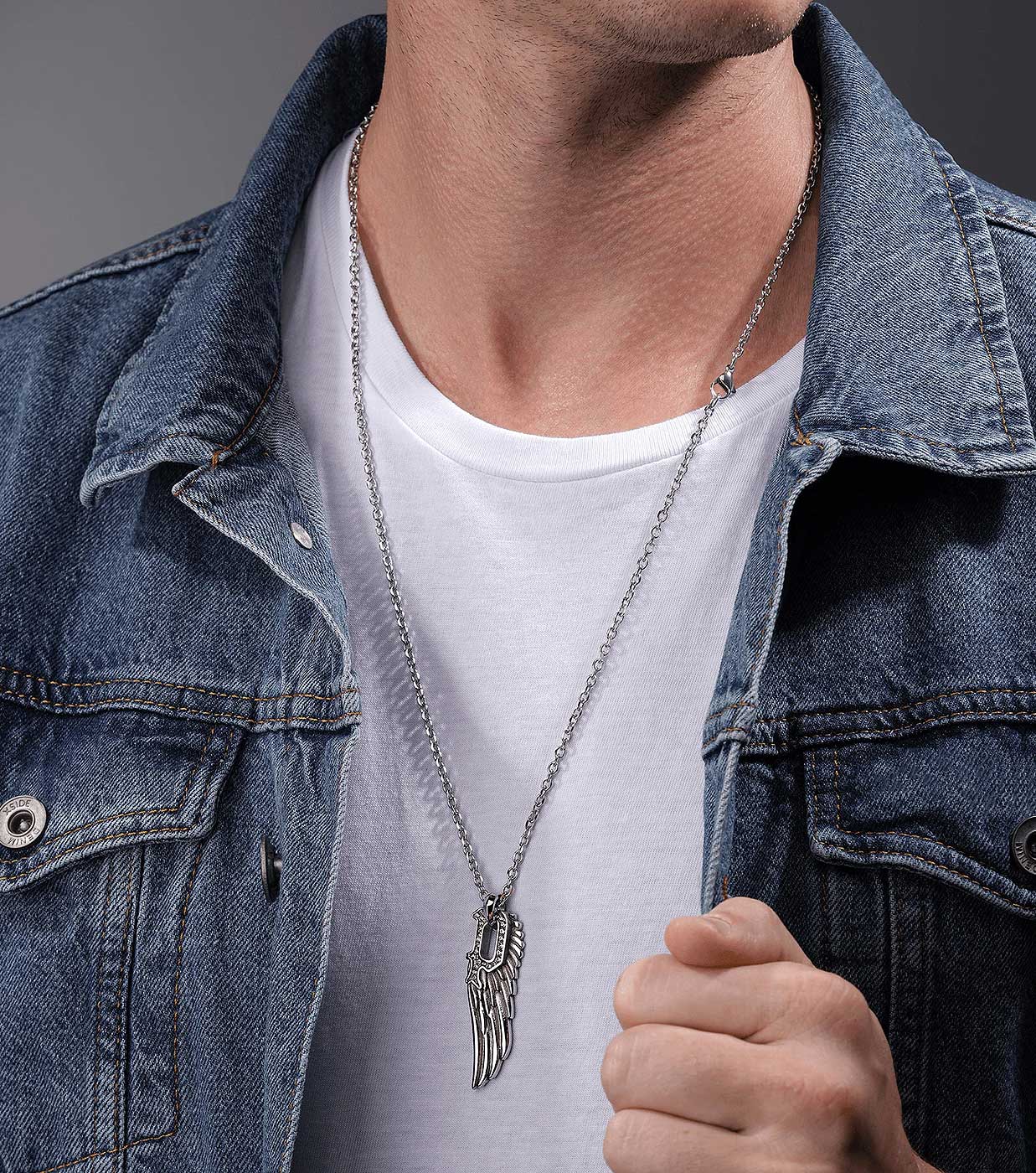 P-WING Halskette mit Flügel Anhänger - Police Modell: PEAGN0036101