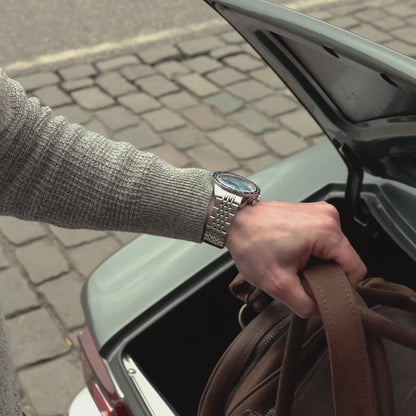 Herrenuhr, Tachymeter 2.0 Mecha-Quartz, blau - Sternglas Modell: S01-TM06-ME14