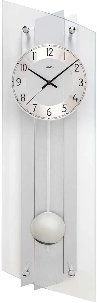 Pendeluhr modern geschwungenes Mineralglas - AMS Modell: 5261