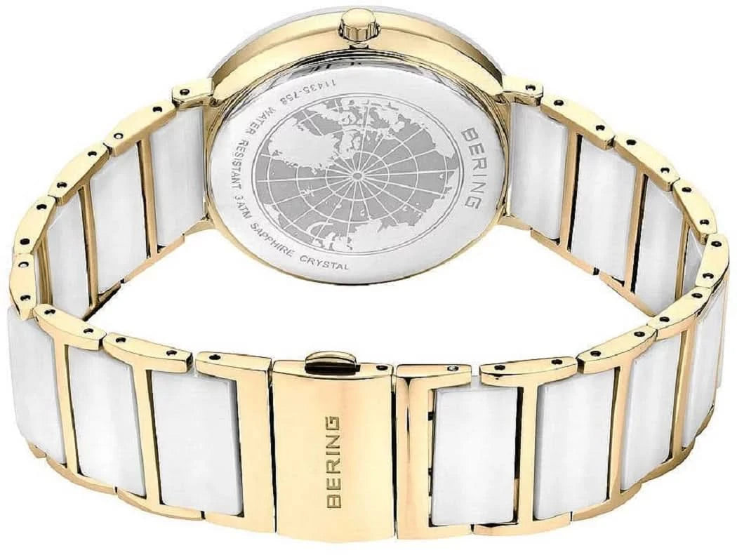 Bering Ceramic 11435-758 Damenuhr • Kratzfestes Saphirglas • High-Tech Keramik