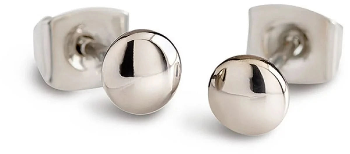 Hochglanzpolierte Kugel-Ohrstecker, Boccia Jewelry 05013-01, silbern, mit Steckverschluss