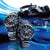Herrenuhr-Set mit Metallarmband: zwei Uhren mit blau-schwarzem Zifferblatt