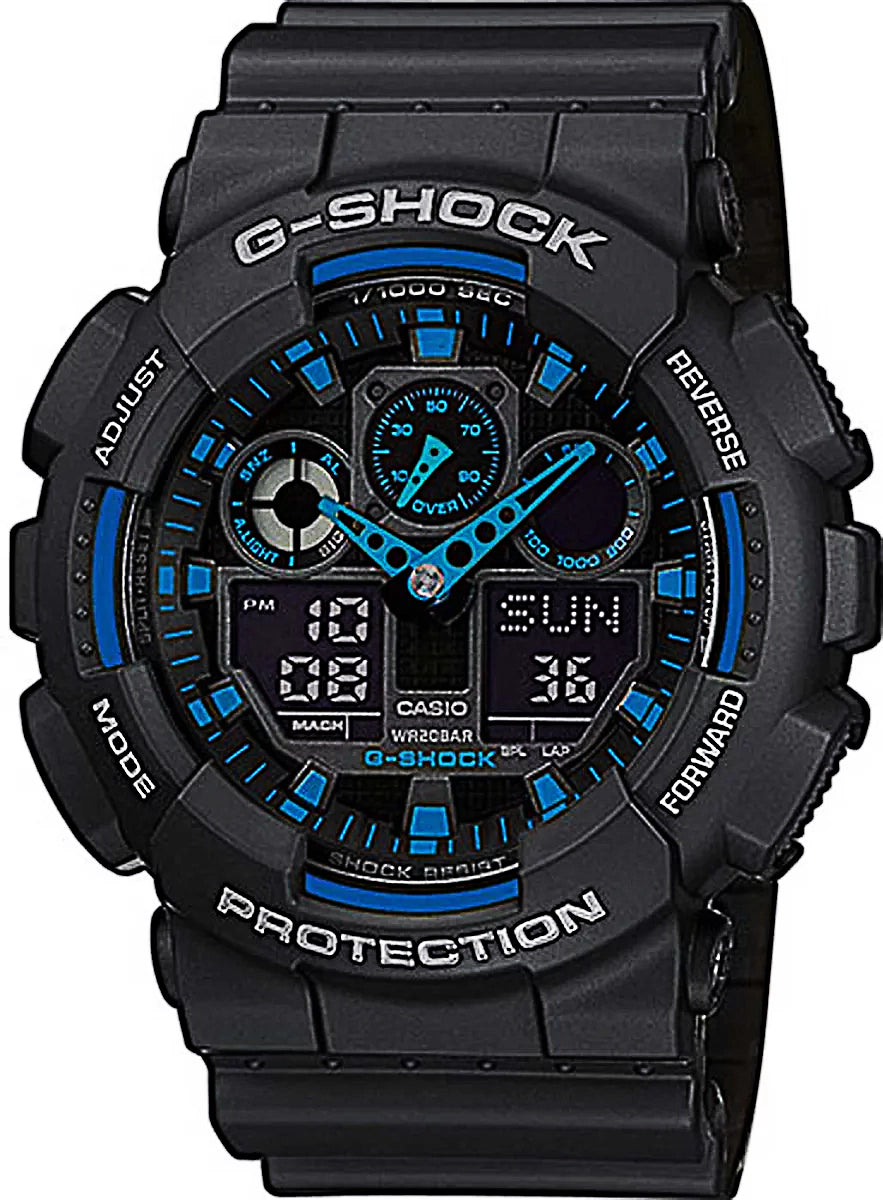 Casio G-SHOCK GA-100-1A2ER Herren Uhr • Stoßfest • 20 Bar wasserdicht