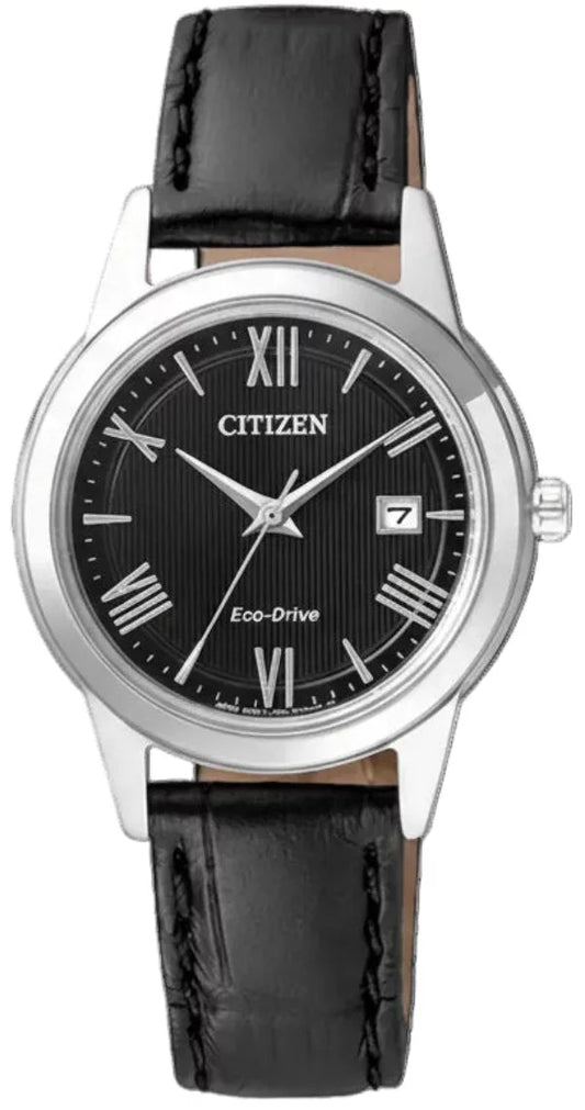 Citizen Eco-Drive FE1081-08E Uhr • Solar-Antrieb • Schwarzes Lederarmband
