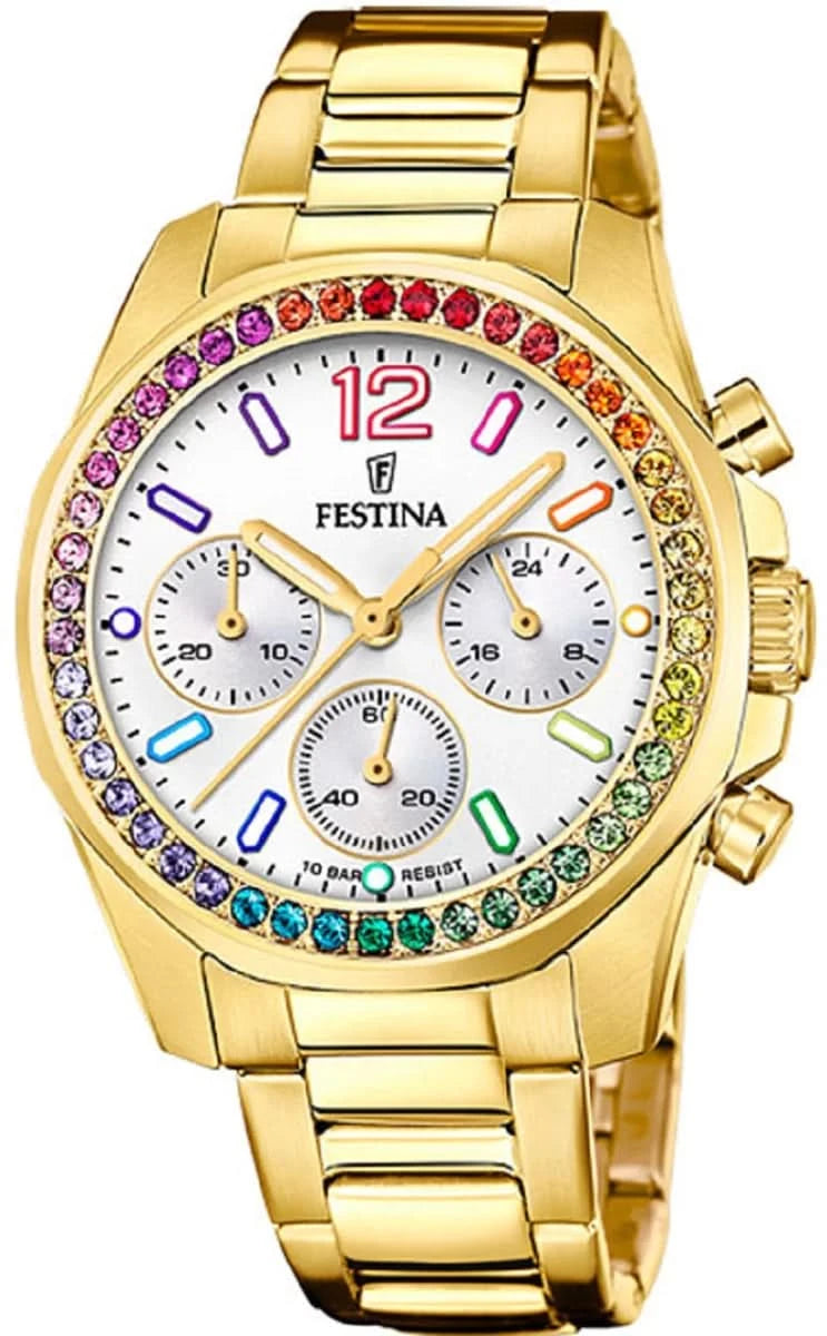 Festina Rainbow F20609/2 Damenuhr • Gold-Design • Quarzwerk
