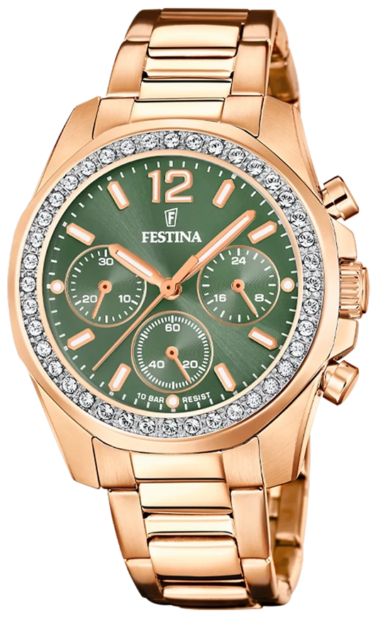 Festina Boyfriend F20639/A Damenuhr • Rosegold-Edelstahl • 10 ATM