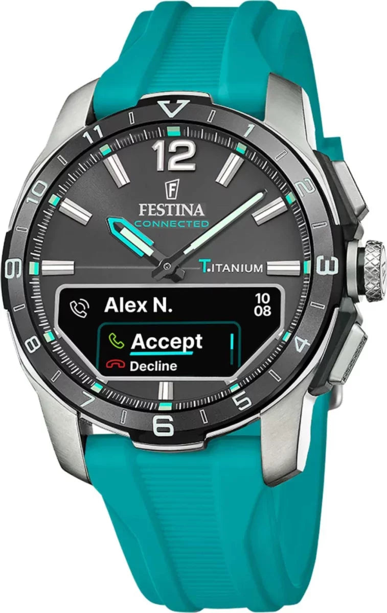 Festina Connected D F23000/5 Herrenuhr • Hybrid-Antrieb • Titan & Saphirglas