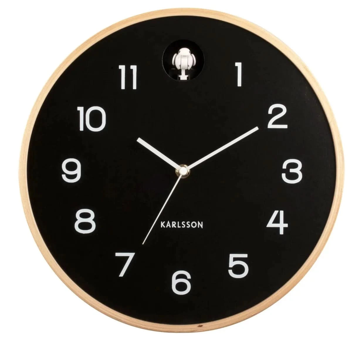 Karlsson Wall Clock 32x32x6 cm Wood • Silent Movement • Cuckoo Call