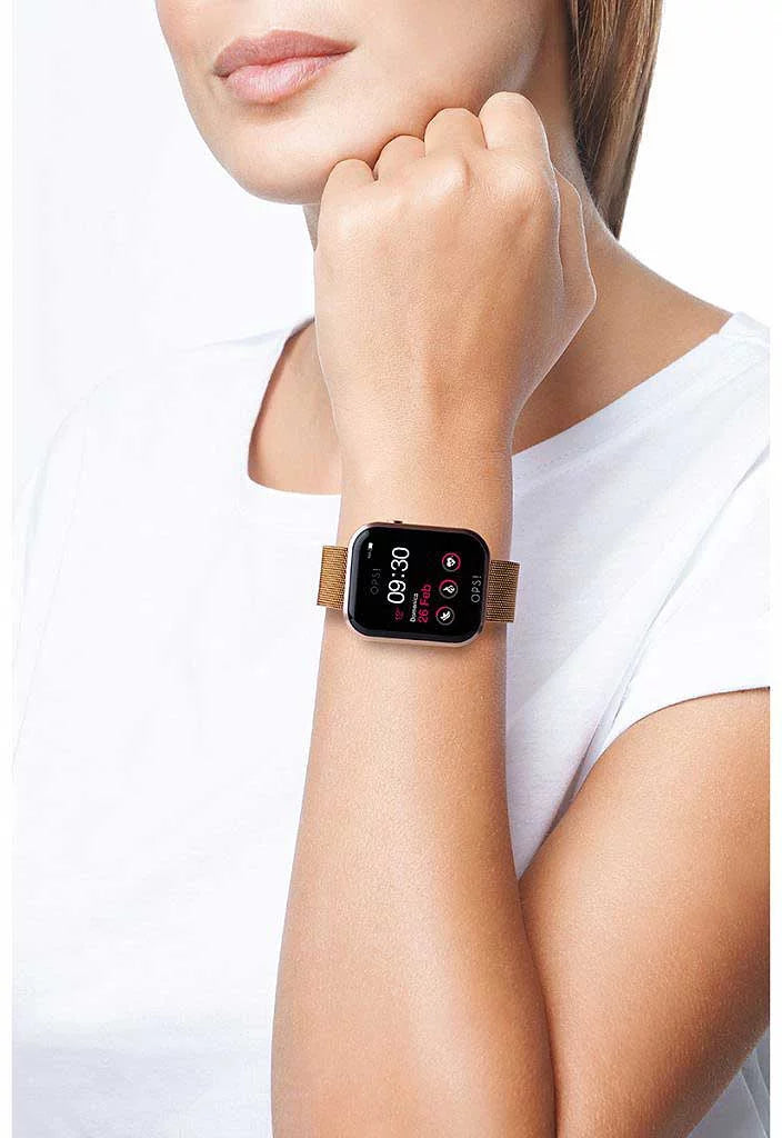 OPS! Call OPSSW-17 Unisex Uhr • Smartwatch-Funktionen • Roségold Milanese