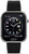 Smartwatch mit schwarzem Silikonarmband und rechteckigem Display mit Strassrand